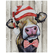 Load image into Gallery viewer, Cow Christmas Art Print, 'Hazel'