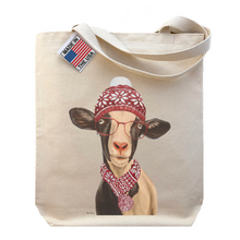 Load image into Gallery viewer, Goat Christmas Tote Bag, 'Luna'