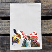 Load image into Gallery viewer, Trio Christmas Towel, 'Chicken, Pig and Cow'