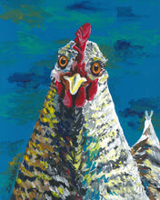 Load image into Gallery viewer, Chicken Art Print, &#39;Williaminia&#39; Colorful Chicken Fine Art Print
