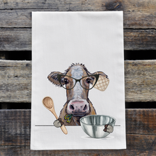 Load image into Gallery viewer, Cow Baking Towel 'Maizy', Cow Kitchen Decor