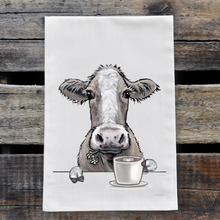 Load image into Gallery viewer, Cow Coffee Towel 'Maizy', Cow Kitchen Decor