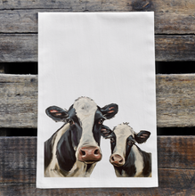 Load image into Gallery viewer, Cow Towel 'Mom & Baby', Farmhouse Kitchen Decor