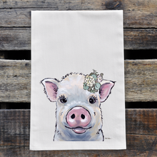 Load image into Gallery viewer, Pig Towel &#39;Delbert&#39;, Farmhouse Neutral Kitchen Decor

