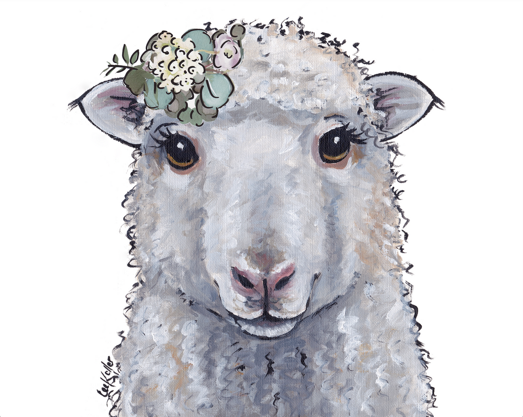 Sheep Art, 'Stella' Farmhouse Neutral Sheep Print