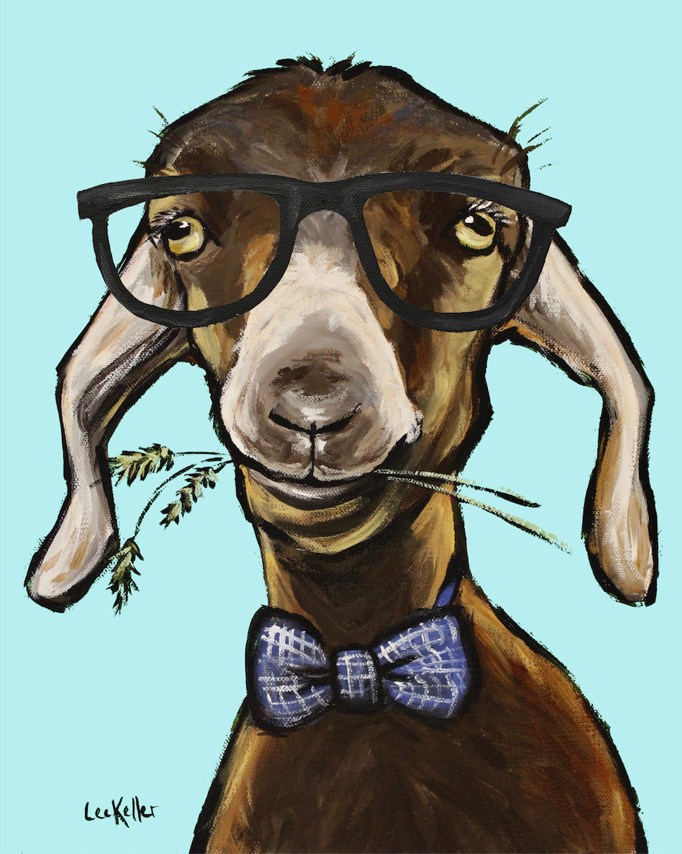 Goat Art, 'Billy with Glasses' Goat Print