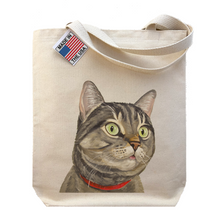 Load image into Gallery viewer, Tabby Cat Tote Bag, Cat Tote Bag