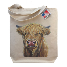 Load image into Gallery viewer, Cow Tote Bag, Scottish Highland Cow Tote
