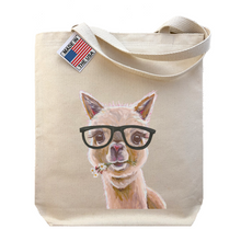 Load image into Gallery viewer, Alpaca Glasses Tote Bag, 'Holly', Alpaca Lover Gift