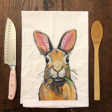 Load image into Gallery viewer, Easter Towel, Rabbit Towel, Spring Kitchen Decor