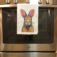 Load image into Gallery viewer, Easter Towel, Rabbit Towel, Spring Kitchen Decor