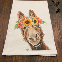 Load image into Gallery viewer, Donkey Towel 'Raymond', Colorful Sunflower Fall/Thanksgiving Decor