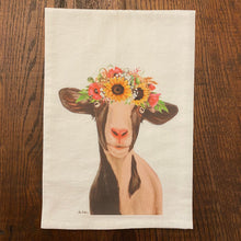 Load image into Gallery viewer, Goat Towel 'Luna', Colorful Sunflower Fall/Thanksgiving Decor