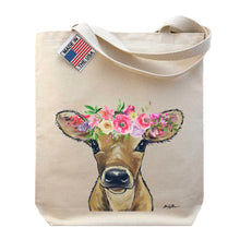 Load image into Gallery viewer, Spring Flowers Calf Tote Bag, 'Bambi'