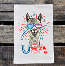 Load image into Gallery viewer, Alpaca Tea Towel 'EllieMae', 4th of July Decor