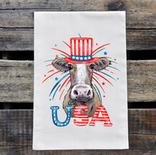 Load image into Gallery viewer, Cow Towel 'Maizy', Fourth of July Decor