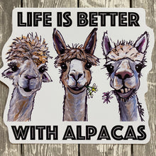 Load image into Gallery viewer, Life is Better with Alpaca Sticker, 4" Sticker, Cute Alpaca Sticker
