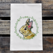Load image into Gallery viewer, Rabbit Towel, Bunny Easter Towel, Spring Kitchen Decor