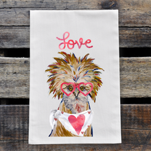 Load image into Gallery viewer, Chicken Valentine's Day Towel, 'Lola'