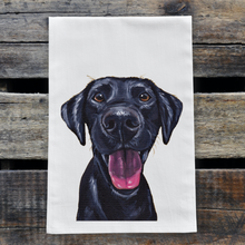Load image into Gallery viewer, Black Lab Towel, Dog Towel, Farmhouse Kitchen Decor