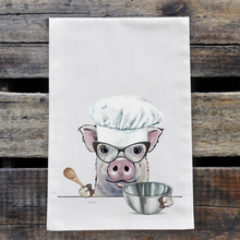 Load image into Gallery viewer, Pig Baking Towel 'Delbert', Pig Kitchen Decor