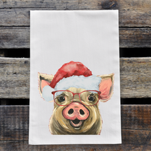 Load image into Gallery viewer, Pig Christmas Towel, 'Posey'