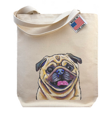 Load image into Gallery viewer, Pug Tote Bag, Dog Tote Bag