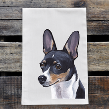 Load image into Gallery viewer, Rat Terrier Towel, Dog Towel, Farmhouse Kitchen Decor