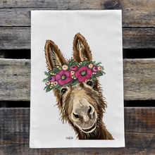 Load image into Gallery viewer, Donkey Flowers Towel 'Raymond', Farmhouse Kitchen Decor