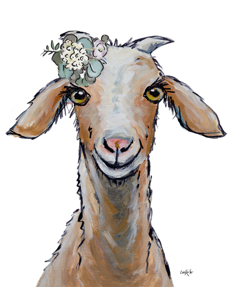 Goat Art, 'Shyla' Farmhouse Neutral Goat Print