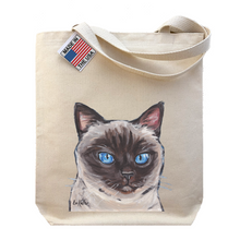 Load image into Gallery viewer, Siamese Cat Tote Bag, Cat Tote Bag