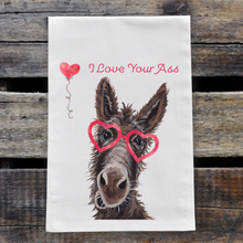 Load image into Gallery viewer, Donkey Valentine's Day Towel, 'I Love Your Ass'