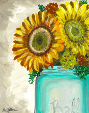 Load image into Gallery viewer, Flower Art, 'Sunflowers' Flower Print