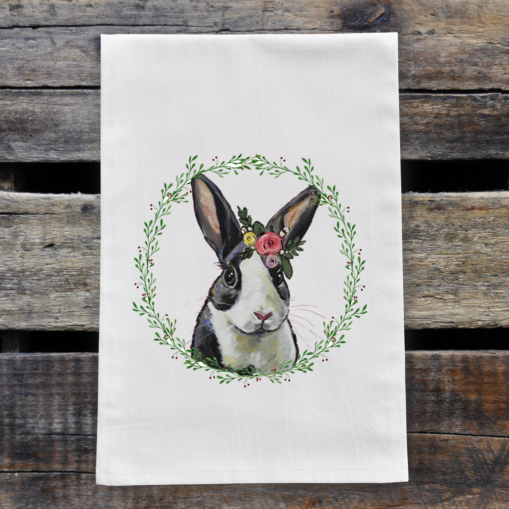 Rabbit Towel, Bunny Easter Towel, Spring Kitchen Decor