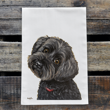Load image into Gallery viewer, Yorkie Poo Towel, Dog Towel, Farmhouse Kitchen Decor
