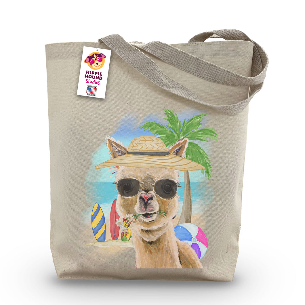 Beach Tote Bag, 'Holly', Summer Alpaca Tote Bag