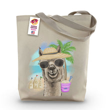 Load image into Gallery viewer, Beach Tote Bag, &#39;Shenanigan&#39;, Summer Alpaca Tote Bag
