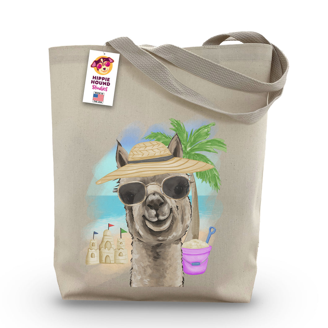 Beach Tote Bag, 'Shenanigan', Summer Alpaca Tote Bag