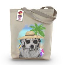 Load image into Gallery viewer, Beach Tote Bag, &#39;Australian Shepherd&#39;, Summer Dog Tote Bag
