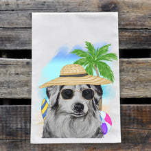 Load image into Gallery viewer, Beach Towel &#39;Australian Shepherd&#39;, Summer Dog Kitchen Decor
