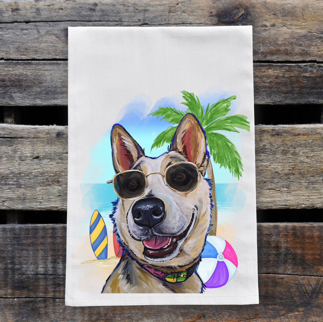 Beach Towel 'Australian Cattle Dog', Summer Dog Kitchen Decor