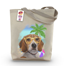 Load image into Gallery viewer, Beach Tote Bag, &#39;Beagle&#39;, Summer Dog Tote Bag
