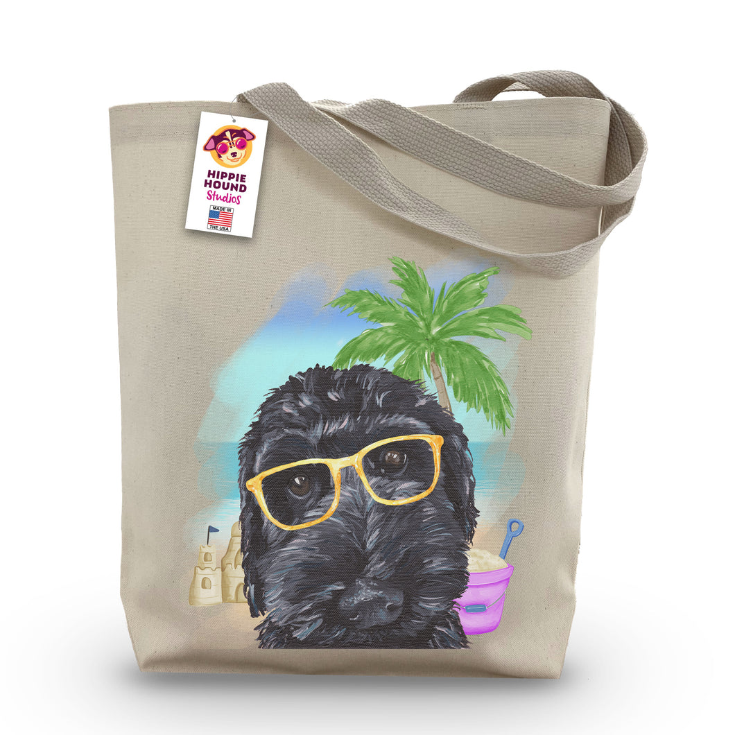 Beach Tote Bag, 'Labradoodle', Summer Dog Tote Bag