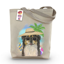 Load image into Gallery viewer, Beach Tote Bag, &#39;Border Collie&#39;, Summer Dog Tote Bag

