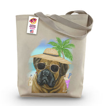Load image into Gallery viewer, Beach Tote Bag, &#39;Bull Mastiff&#39;, Summer Dog Tote Bag
