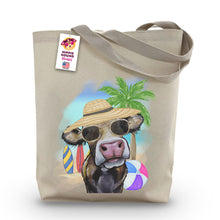 Load image into Gallery viewer, Beach Tote Bag, &#39;Hazel&#39;, Summer Cow Tote Bag
