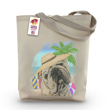 Load image into Gallery viewer, Beach Tote Bag, &#39;English Bull&#39;, Summer Dog Tote Bag
