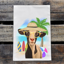 Load image into Gallery viewer, Beach Towel &#39;Luna&#39;, Summer Goat Kitchen Decor
