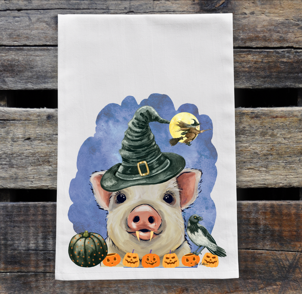 Pig Tea Towel 'Paisley', Halloween Decor