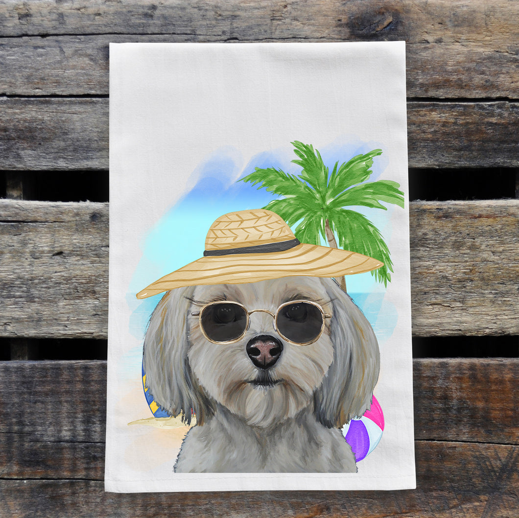 Beach Towel 'Havanese', Summer Dog Kitchen Decor